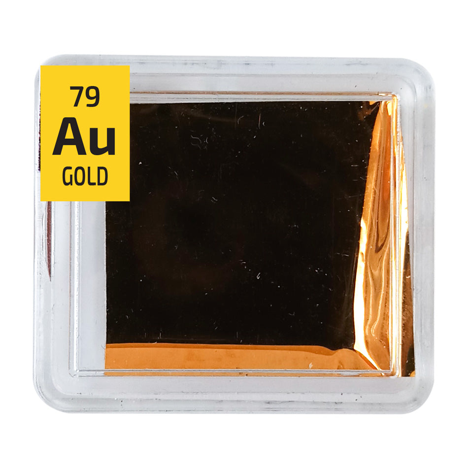 Gold Metal Foil Sample 23.7k Au Gold .971 NASA Surplus heat resistant PEGUYS Periodic Element Tile