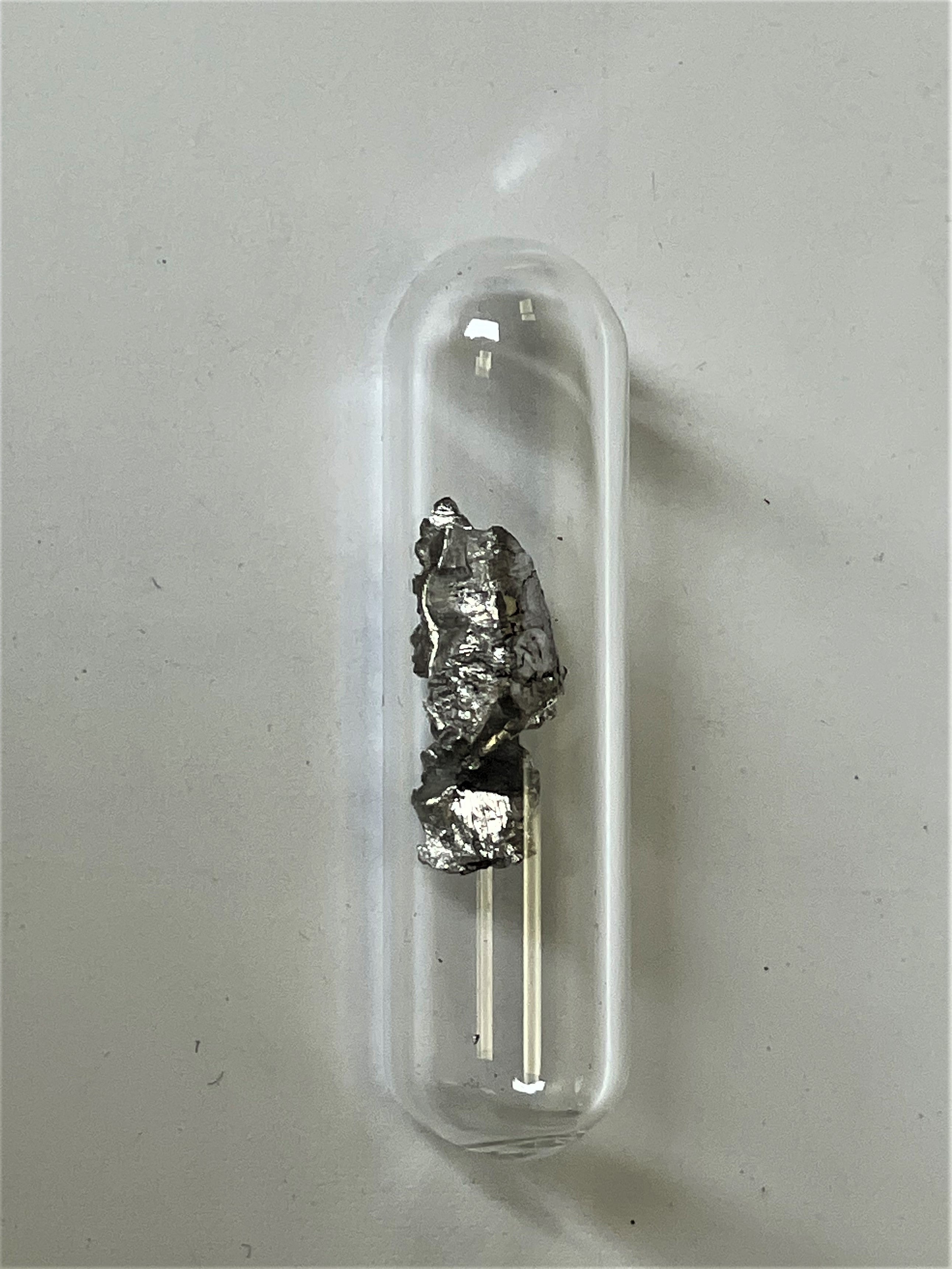 Praseodymium Metal 99.9% 1 Gram +  Shiny under Argon in glass ampoule in Labeled Glass Vial