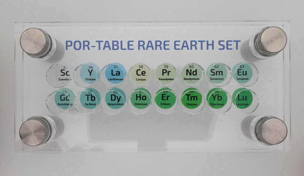 POR-TABLE Rare Earth Metal Element Set 1g x 16 Bottles With Acrylic Display