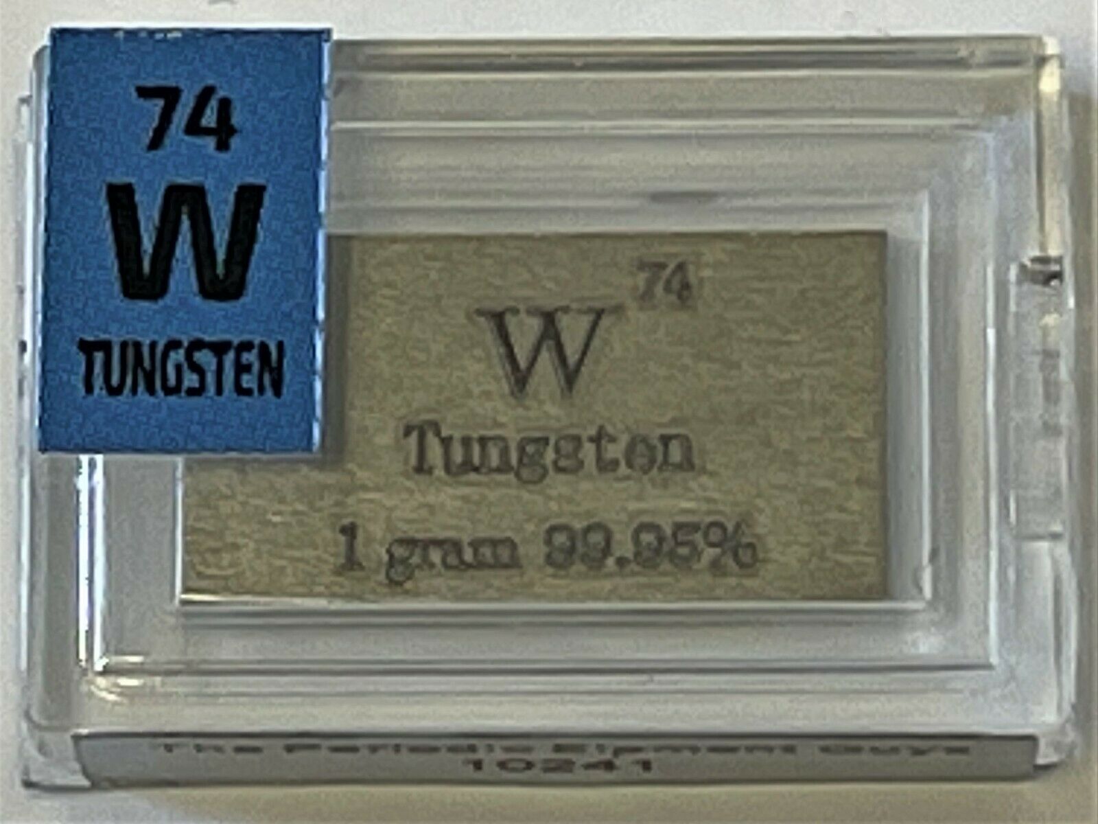 Wholesale 12 x 1 Gram Tungsten / Wolfram Ingot 99.95% Pure in Labeled Periodic Element Tiles