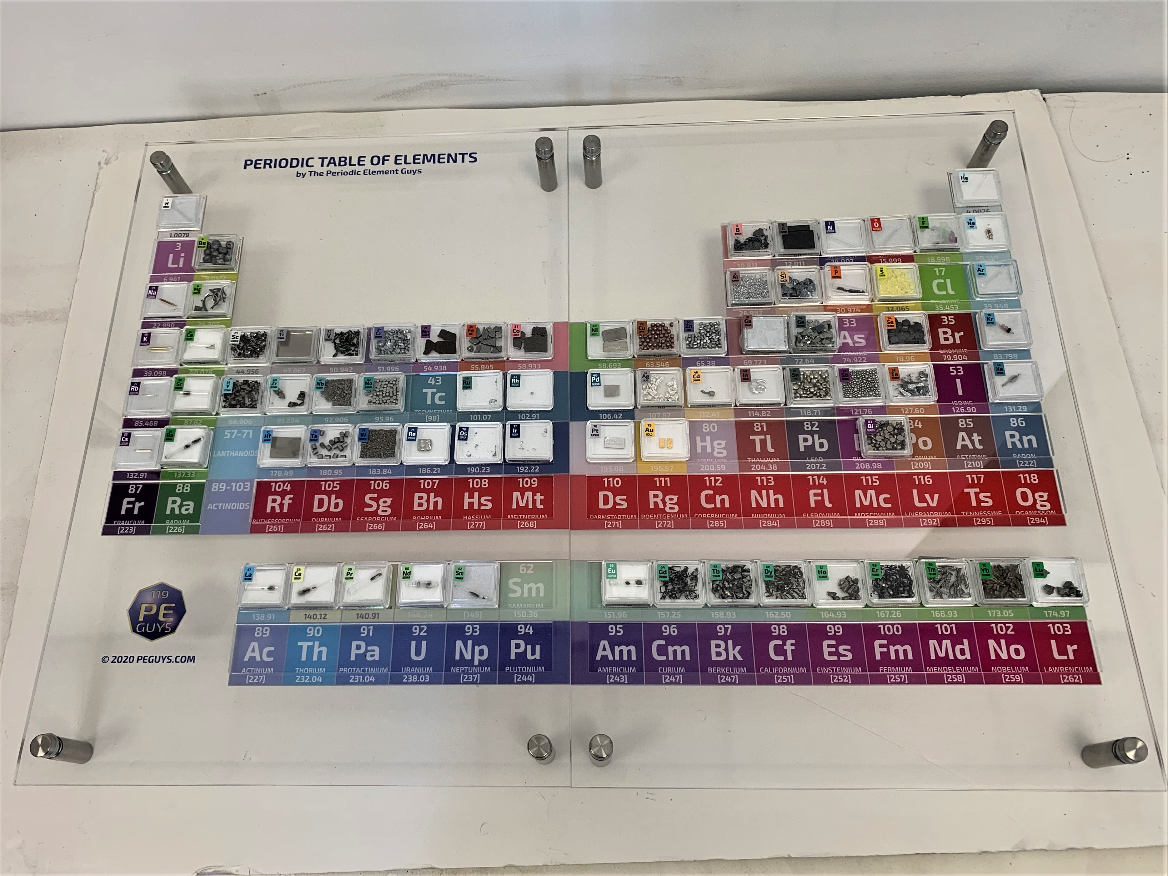 Periodic Element Acrylic Display 72 Tiles Young Scientist Edition including Scandium Lutetium Rhodium Iridium Gold