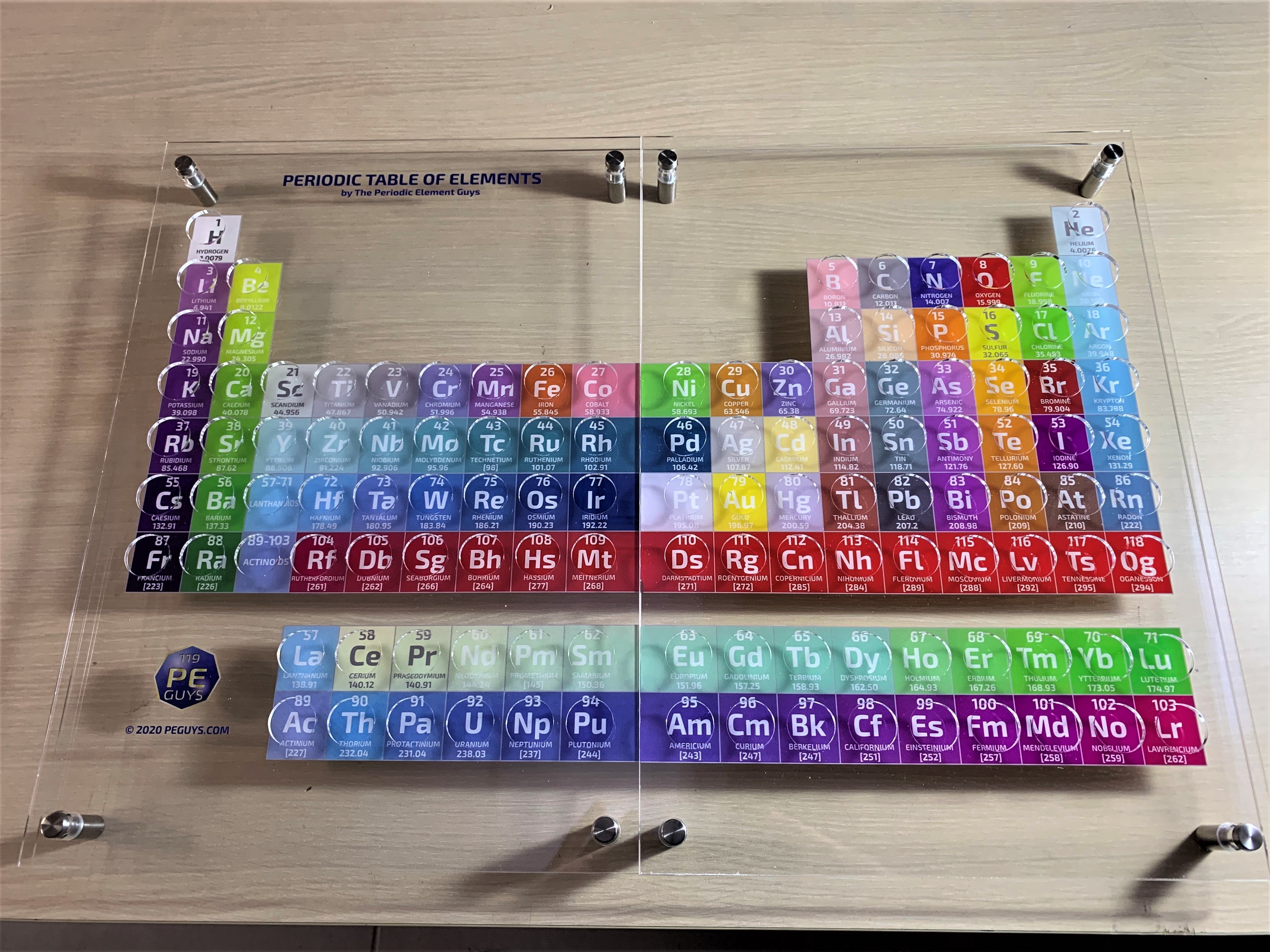 Acrylic periodic table elements Display Museum Quality for 22mm Dia Vial bottle