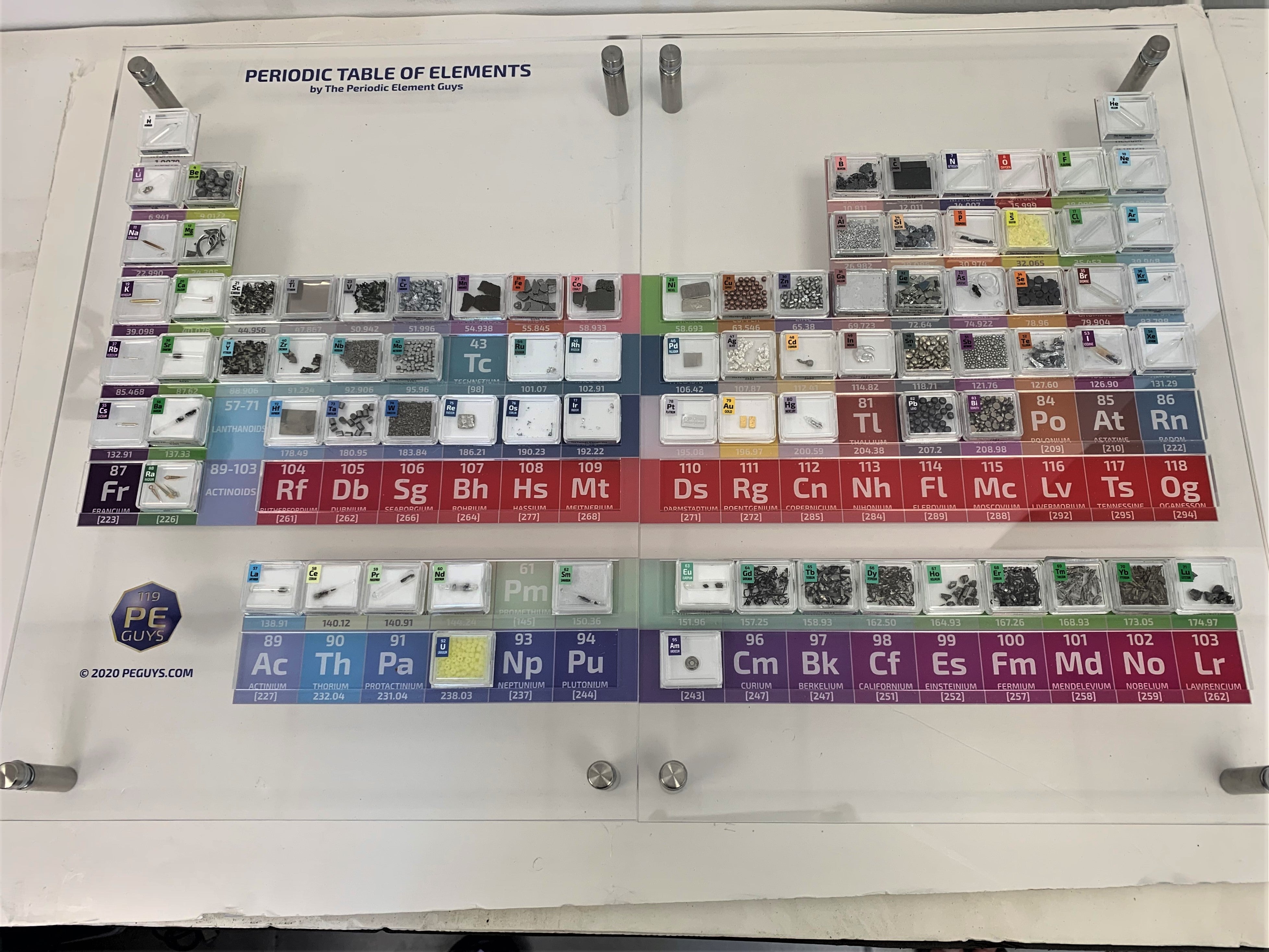 Periodic Element Acrylic Display 82 Tiles Serious Scientist Edition Includes Scandium Lutetium Rhodium Iridium Gold