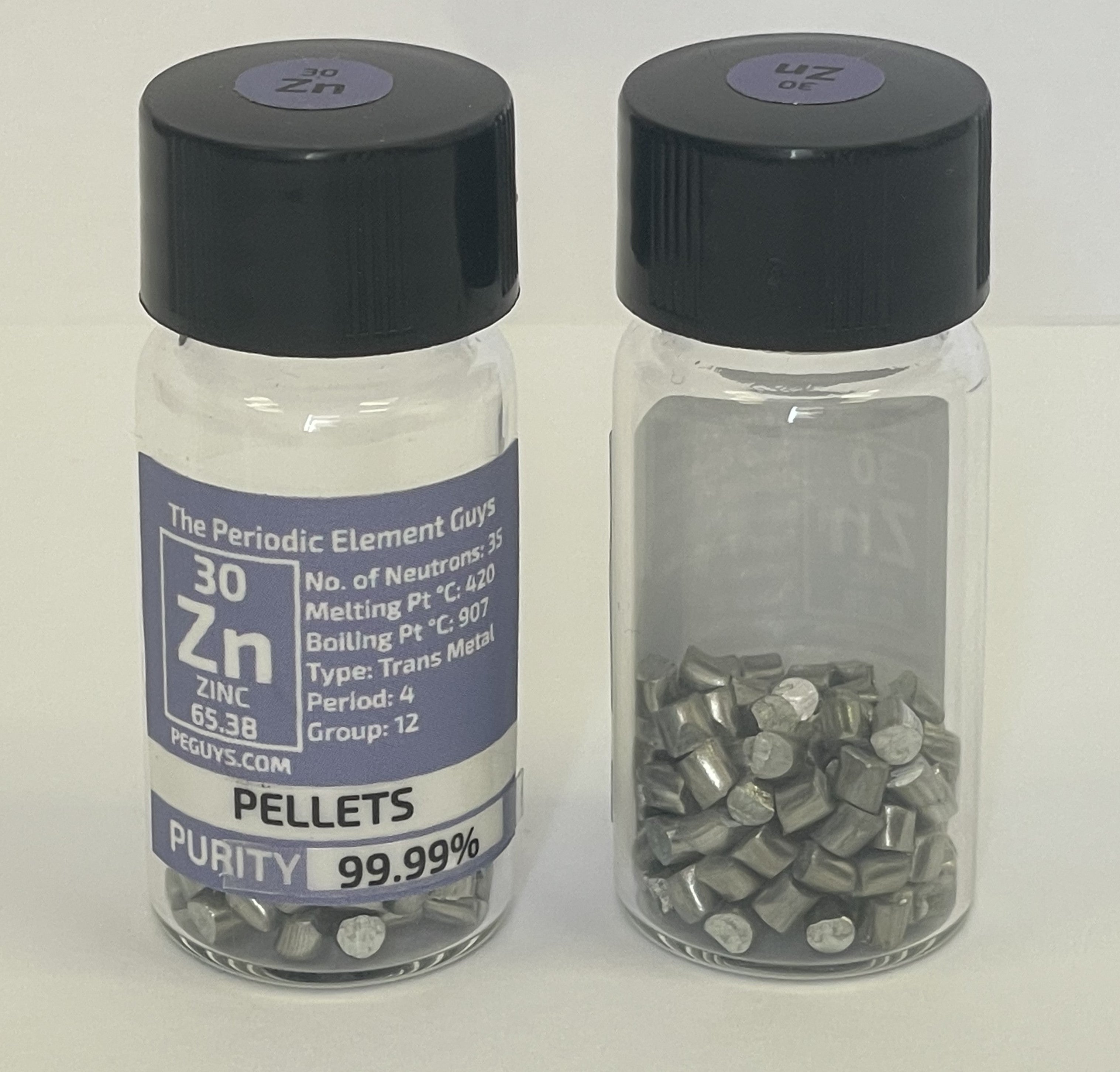 Zinc Metal Pellets 99.99% 15 Grams in our fully labeled Glass Vial/Bottle