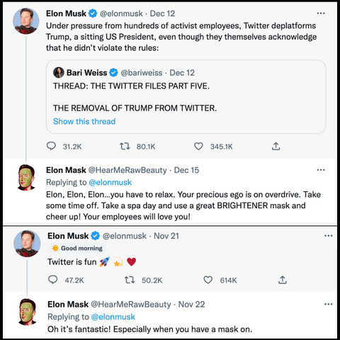 HEAR ME RAW'S Twitter strategy of using Elon Mask as its handle