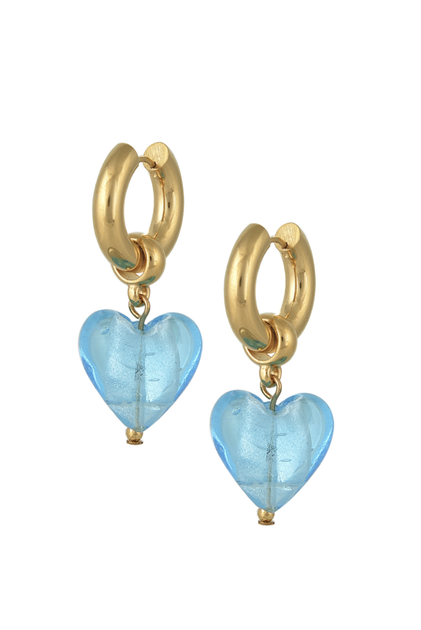 Heart of Glass Earrings in Aqua Blue – Selini