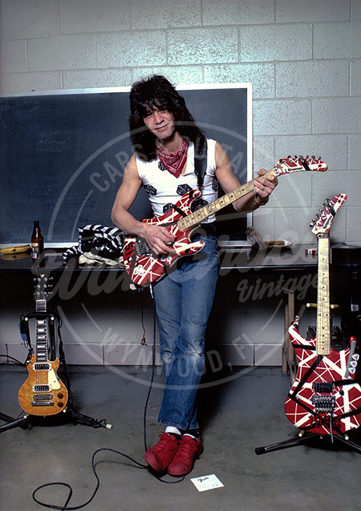 Mark Weiss Eddie Van Halen 1984 Signed Print Walt Grace Vintage