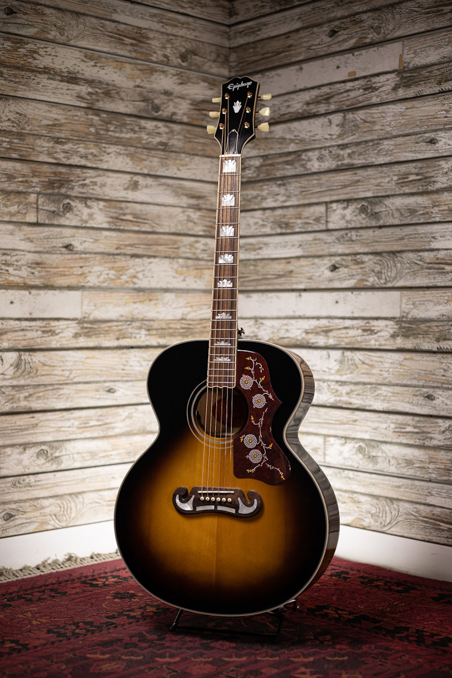 Epiphone Masterbilt J-200 Acoustic-Electric - Aged Vintage Sunburst Gloss