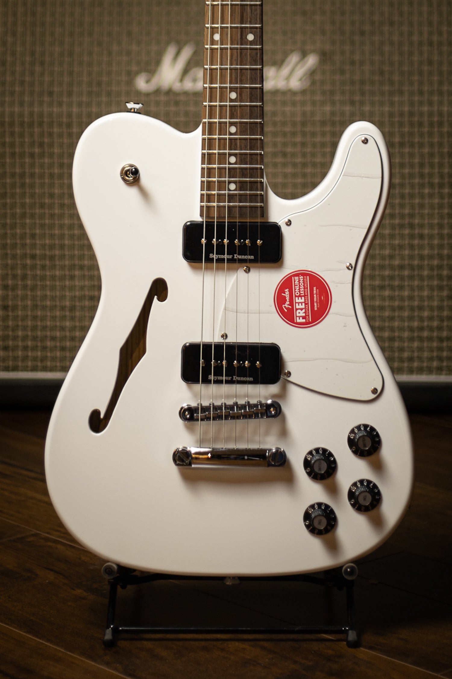 Fender Jim Adkins Ja 90 Telecaster Thinline Electric Guitar White 