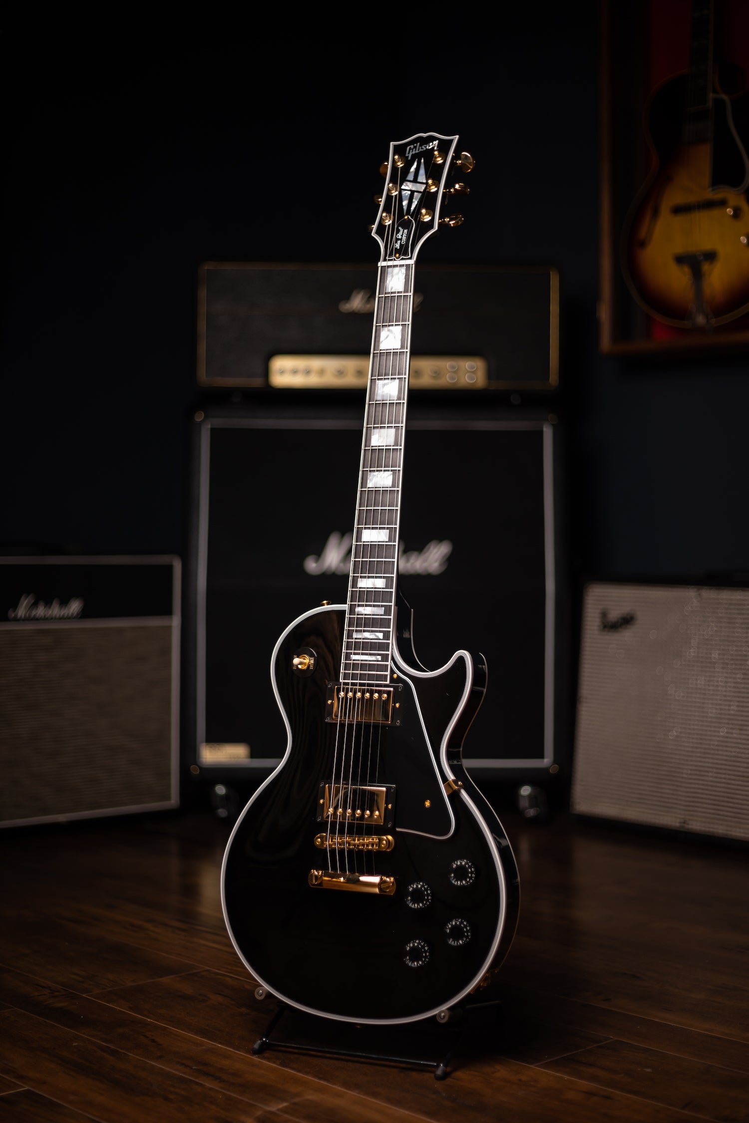 Gibson Les Paul Custom Electric Guitar Ebony Walt Grace Vintage 9874