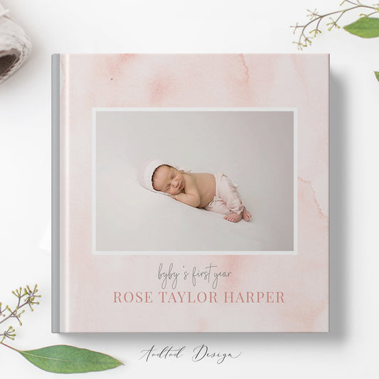 12x12 Baby Photo Book Template, Baby's First Year, New Newborn Photo B – AS  Pretty Paperie