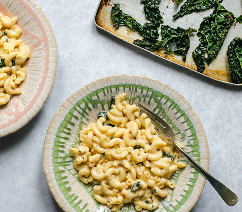 Vegan Mac and Cheese with Crispy Kale by Emma Hatcher