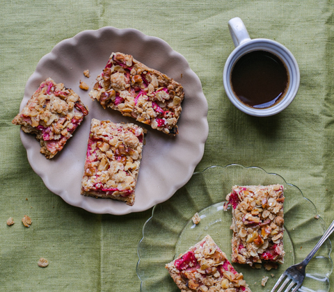 Orange and Rhubarb Snack Bars by Emma Hatcher