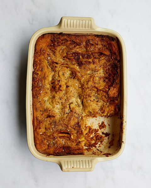 Tempeh lasagne in a large oven dish