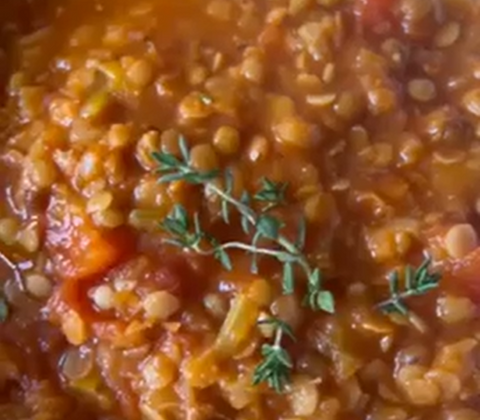 Smoky Lentil and Tomato Soup by Lizzie King