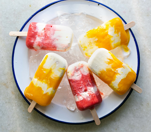 Mango and Passionfruit and Strawberry and Raspberry Ice Lollies by Emma Hatcher