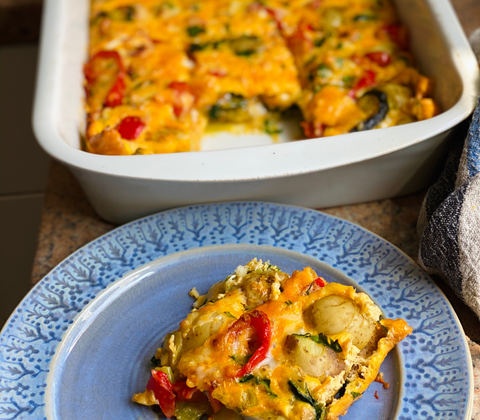 Roasted Mediterranean Vegetable Frittata by Lizzie King