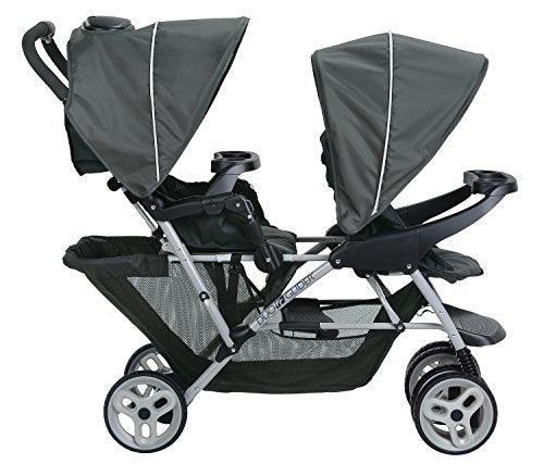 Overall, the Graco SnugRide Click Connect Tandem Double Stroller delivers superior functionality and maneuverability, while also providing ample storage space and comfort for both parent and child. Its lightweight and compact design make it great for use on the go, while the adjustable features ensure a comfortable ride for little ones. Description by ChatGPT.