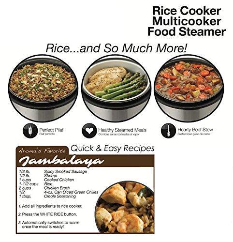 The AROMA Digital Rice Cooker, model ARC-914SBD, is a versatile kitchen appliance that offers a 4-cup uncooked rice capacity, which yields approximately 8 cups of cooked rice. It features a sleek stainless steel exterior that not only enhances its appearance but also ensures long-lasting durability. This digital rice cooker is not limited to just cooking rice; it also doubles as a steamer and grain cooker, providing a convenient and efficient way to prepare a variety of meals.