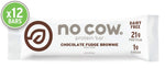No Cow Protein Bar, Chocolate Fudge Brownie, 21g Plant Based Protein, Keto Friendly, Low Sugar, Dairy Free, Gluten Free, Vegan, High Fiber, Non-GMO,  12 Count - Life Technology™