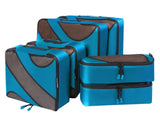 6 Set Packing Cubes,3 Various Sizes Travel Luggage Packing Organizers (Dark Blue)