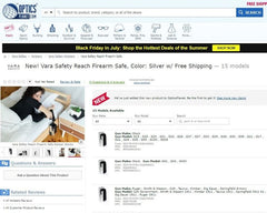 A screenshot of the Optics Planet website, featuring the Vara Safety catalogue of Reach and accessories.
