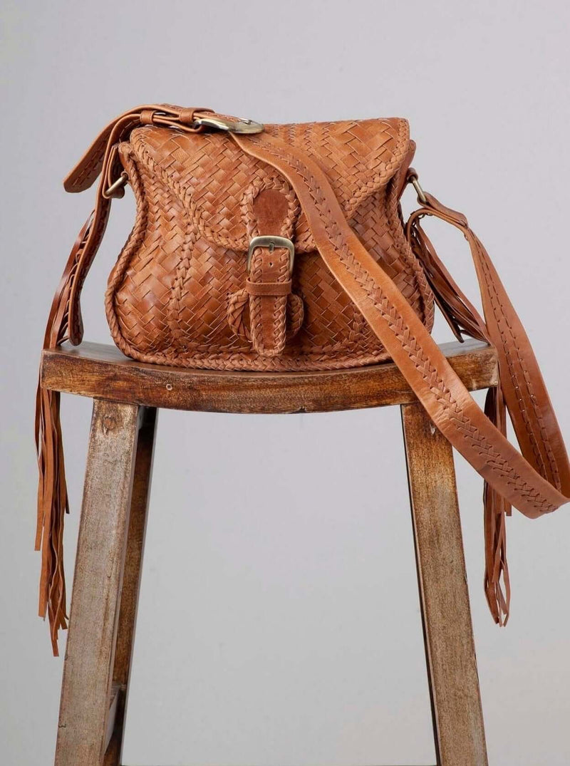 Boho Leather Bag, Tan Saddle Bag, Leather Saddle Bag – Ovae