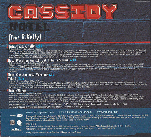 Cassidy Feat. R. Kelly : Hotel (CD, Single, Enh) 1