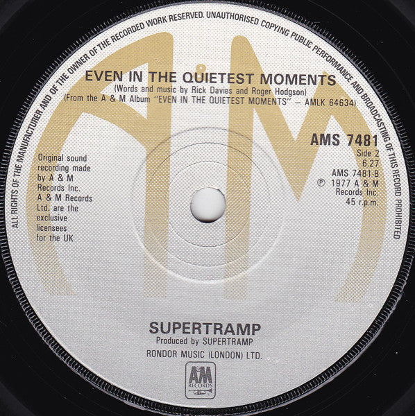 Supertramp : Goodbye Stranger (7, Single, Sol) 3