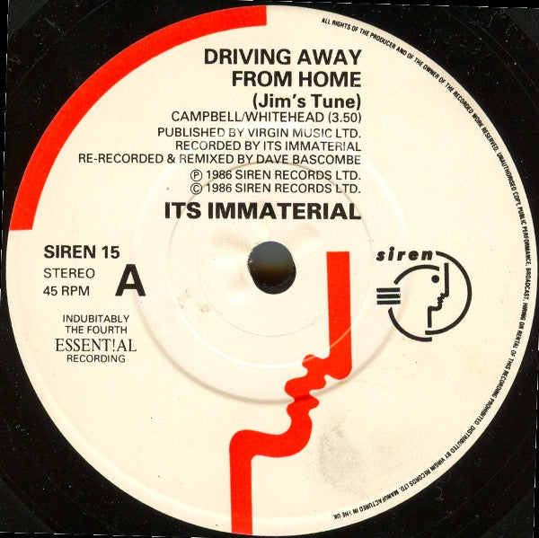 Its Immaterial : Driving Away From Home (Jims Tune) (7, Single) 2