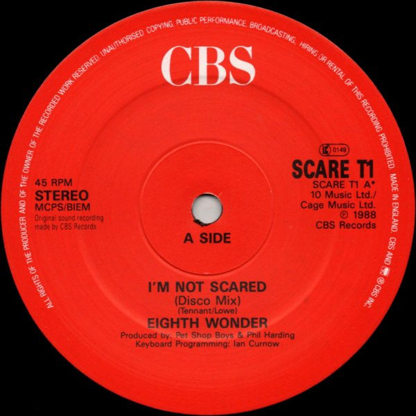 Eighth Wonder : Im Not Scared (12, Single) 2