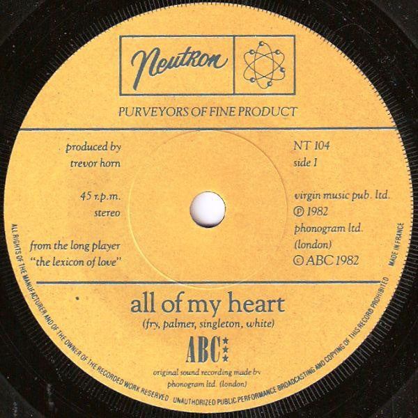 ABC : All Of My Heart / Overture (From The Lexicon Of Love) (7, Single, Pap) 2