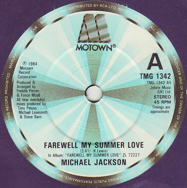 Michael Jackson : Farewell My Summer Love (7, Single) 2