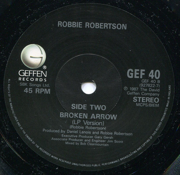 Robbie Robertson : Somewhere Down The Crazy River (7, Single, Orl) 3