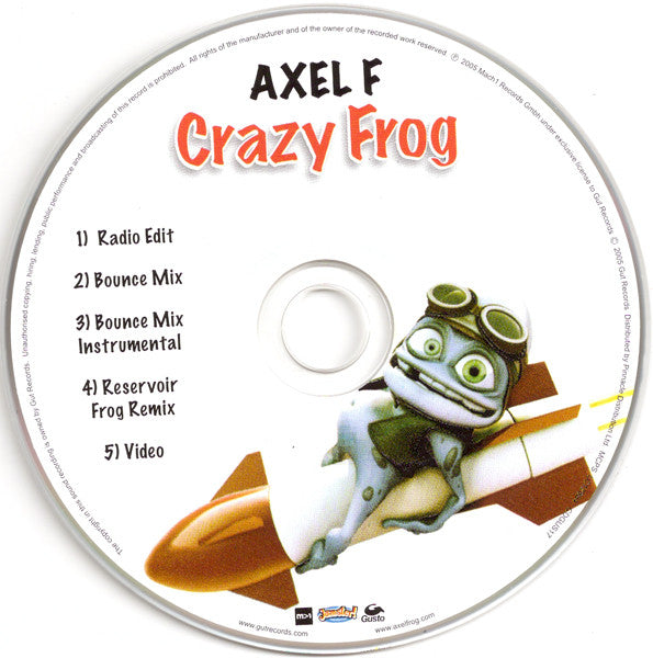 Buy Crazy Frog : Axel F (CD, Single, Enh) from DaddyPop   – DaddyPop Ltd