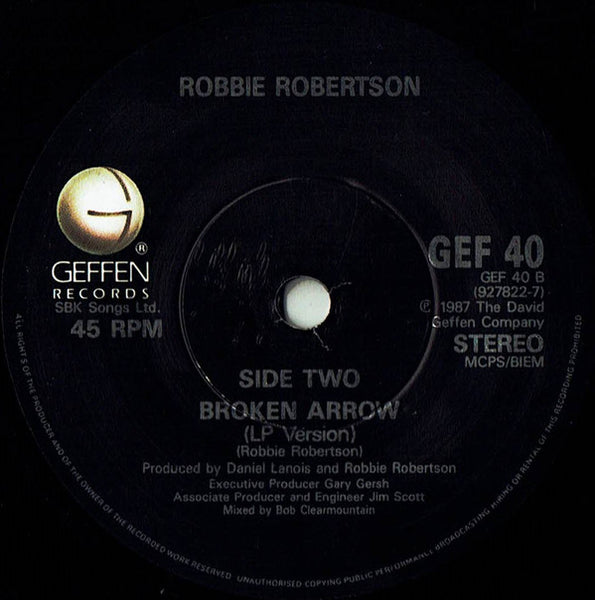 Robbie Robertson : Somewhere Down The Crazy River (7, Single, RP, Dam) 3