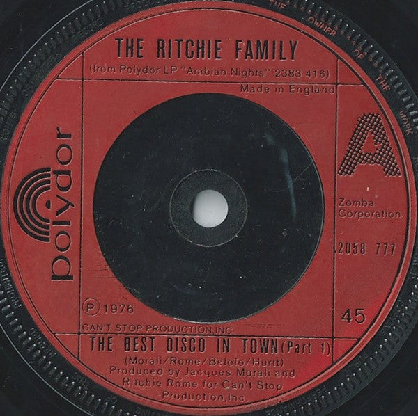 The Ritchie Family : The Best Disco In Town (7, Single, Sol) 0