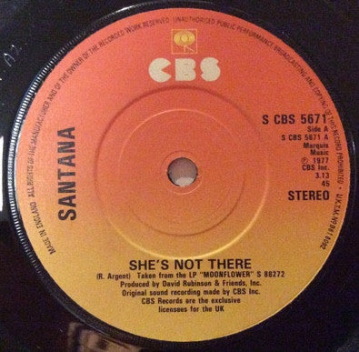 Santana : Shes Not There (7, Single) 0