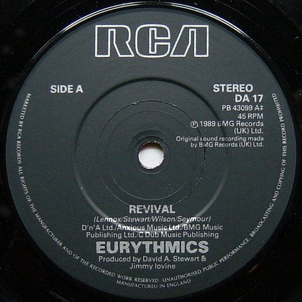 Eurythmics : Revival (7, Single) 2