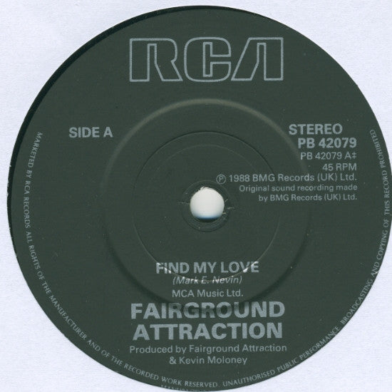 Fairground Attraction : Find My Love (7, Single) 2