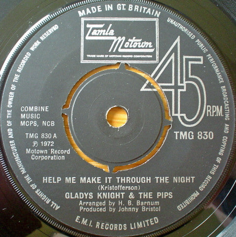 Gladys Knight And The Pips : Help Me Make It Through The Night (7, Single, 4 P) 0