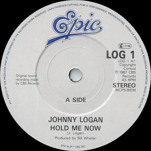 Johnny Logan : Hold Me Now (7, Single) 2