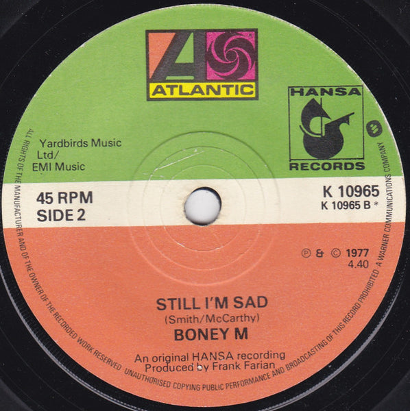 Boney M. : Ma Baker (7, Single, Pap) 1