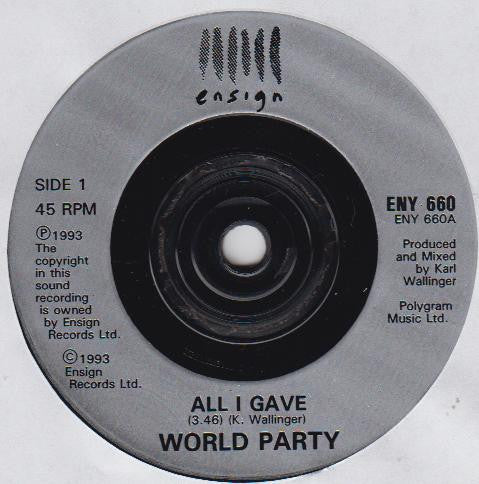 World Party : All I Gave (7, Single) 2