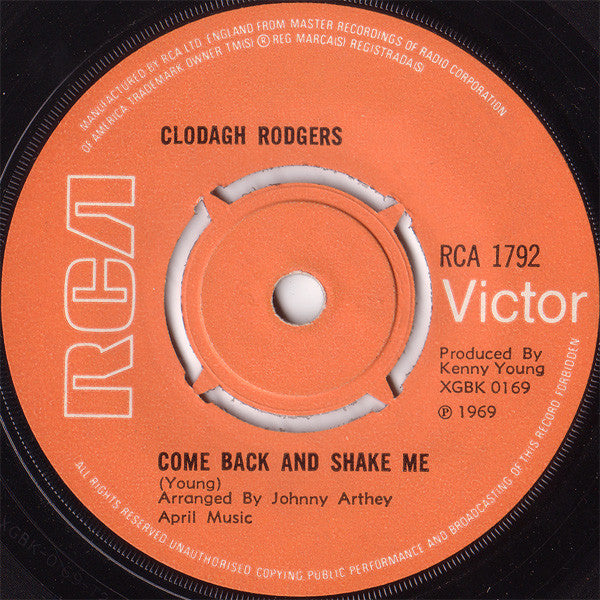Clodagh Rodgers : Come Back And Shake Me (7, Single, 4-P) 0