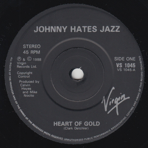Johnny Hates Jazz : Heart Of Gold (7, Single, Pap) 2