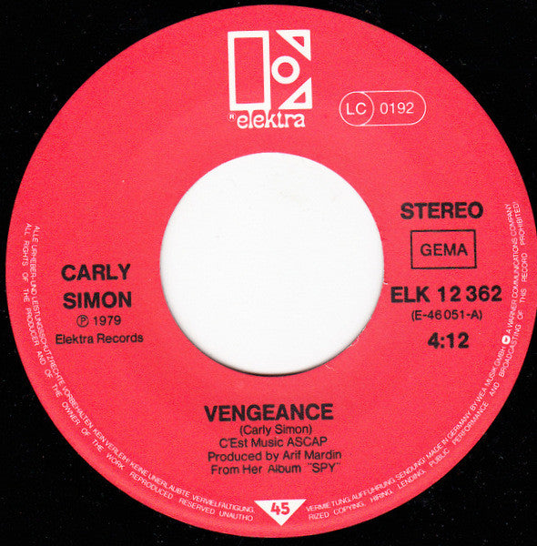 Carly Simon : Vengeance (7, Single) 2