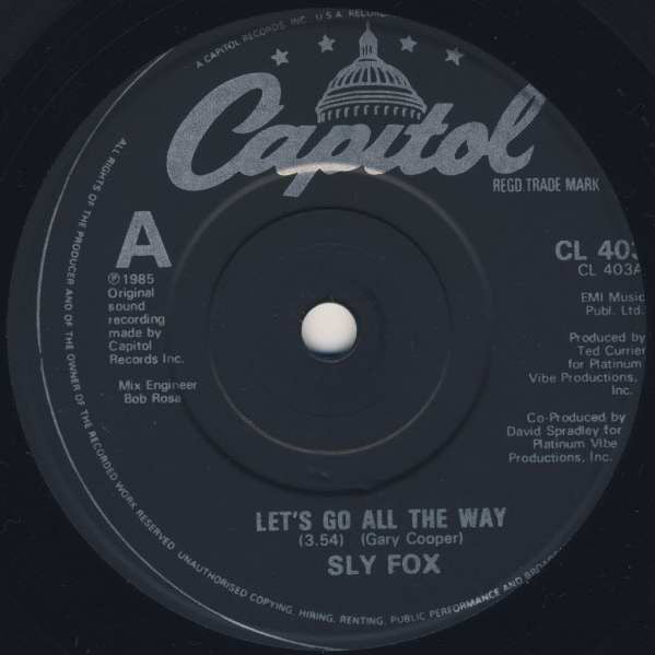 Sly Fox : Lets Go All The Way (7, Single, Pap) 2