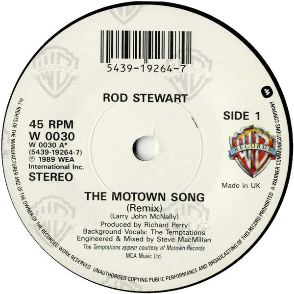 Rod Stewart With The Temptations : The Motown Song (7, Single) 2