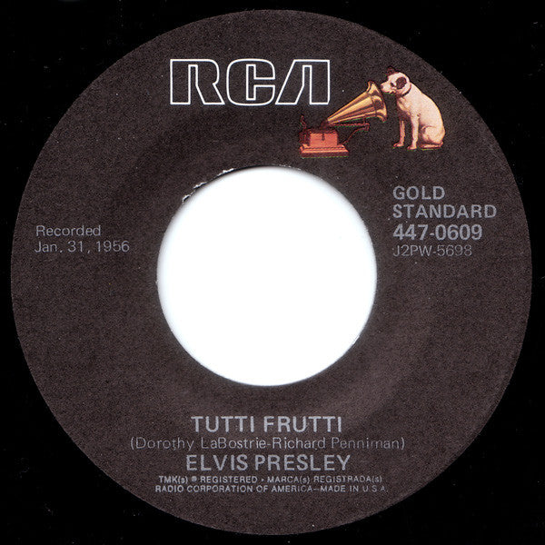 Elvis Presley : Blue Suede Shoes / Tutti Frutti (7, Single, RE, Ind) 1
